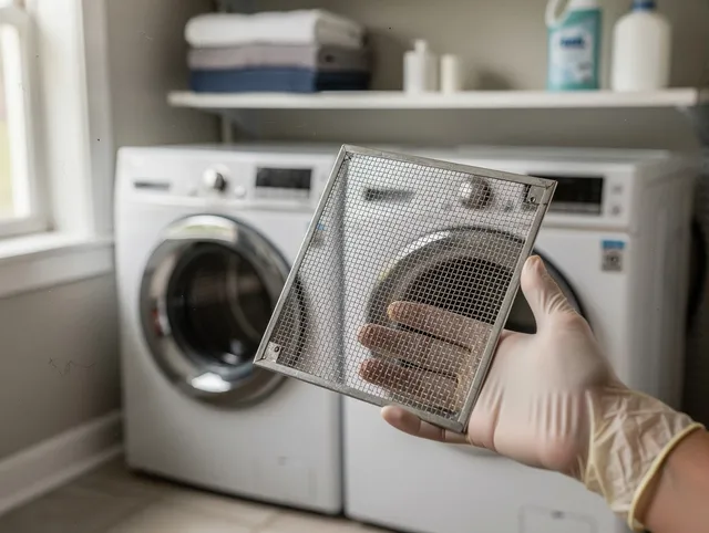 Central Falls Dryer Vent Cleaning specialist performing detailed lint trap cleaning service in Central Falls