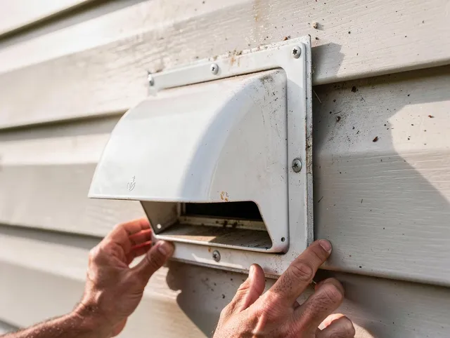 Central Falls Dryer Vent Cleaning technician delivering thorough residential dryer vent cleaning service in Central Falls
